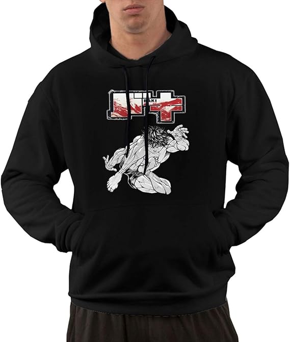 Amazon.com: Baki Fight - Baki Adult Men's and A Hoodie Black XL: Clothing