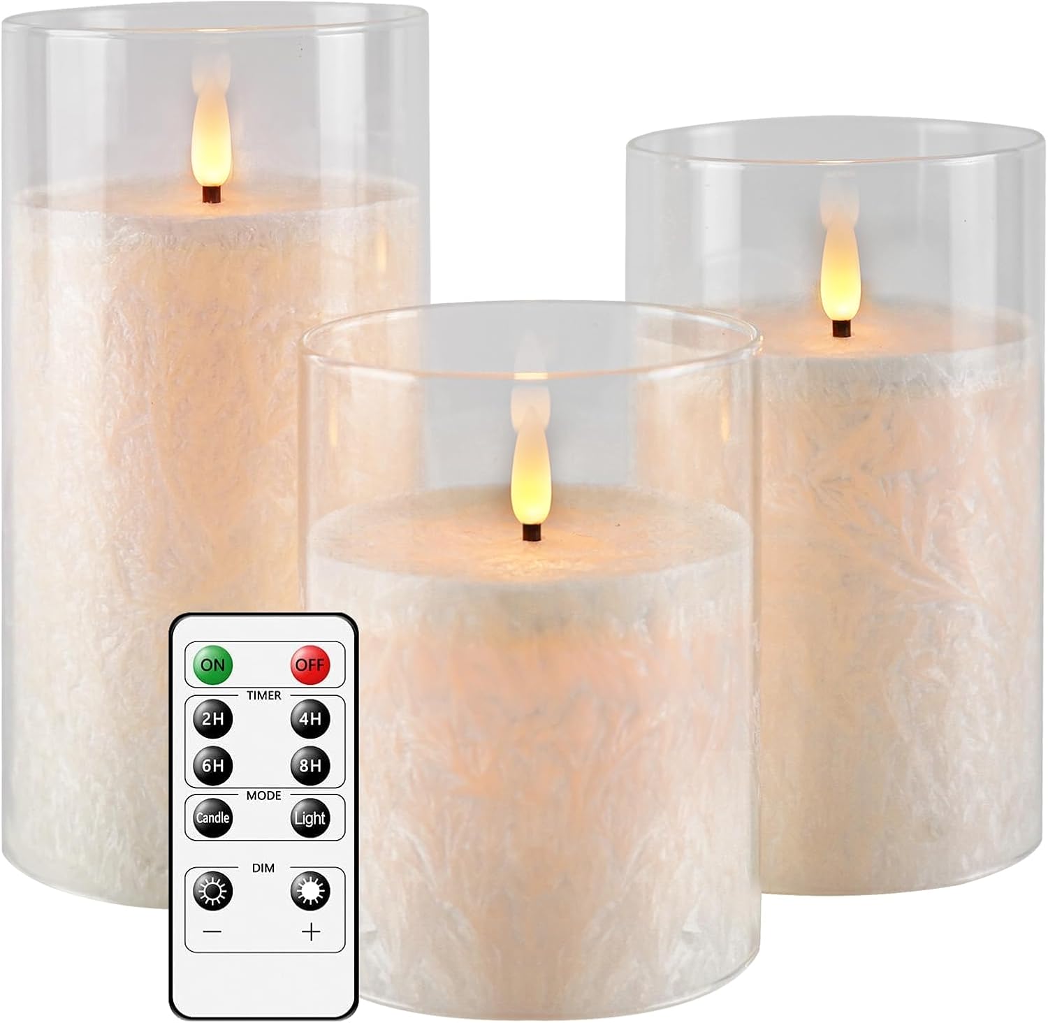 Lighting - Obrldpao Flameless Candles Battery Operated Candles with Timer,Real Wax Led Candles with Remote Real Wax for Home/Wedding Decor(Ivory)