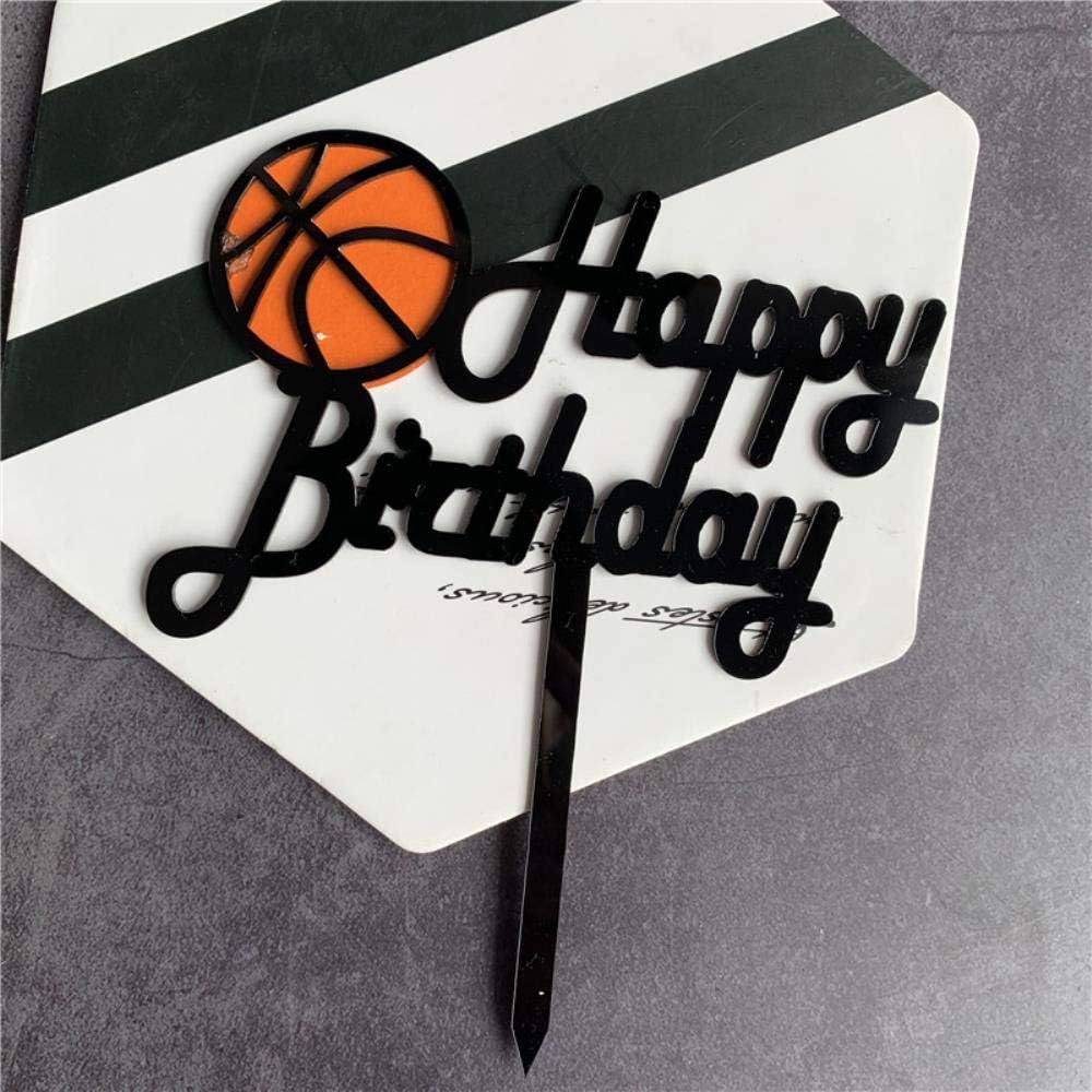 PAIZEP Basketball Acrylic Cake Topper Creative Happy Birthday Cake Topper For Kids Boys Birthday Sports Party Cake Decorations
