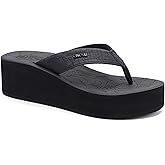 ONCAI Women’s Platform Wedge Flip Flops Trendy Dressy Womans Summer Flatform Sandals with Comfortable Walking Outdoor Rubber Soles (US Size 5-11)