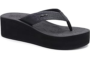 ONCAI Women’s Platform Wedge Flip Flops Trendy Dressy Womans Summer Flatform Sandals with Comfortable Walking Outdoor Rubber Soles (US Size 5-11)