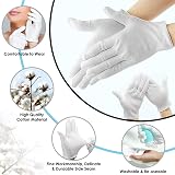 JJ PRIME White Cotton Moisturising Gloves for Women Dry Cracked Hands Overnight view 5