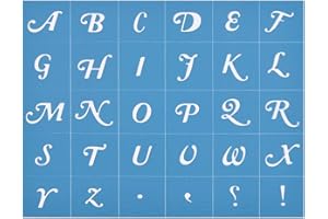 YeulionCraft Self-Adhesive Silk Screen Stencil Printing Mesh Transfers for DIY Home Decoration, Bag, T-Shirts, Painting on Wood, Reusable Art Craft Stencils, Uppercase Letter