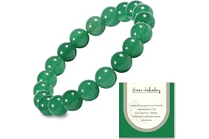 Green Aventurine Bracelet for Women Men, 10mm Natural Emerald Bead Bracelet Protection Healing Crystal Bracelet Bring Good Lu