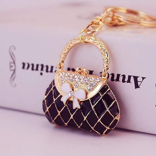 Amazon 2ピースラインストーンキーリングかわいいクリスタルキーホルダーキーリング女性の女の子バッグ財布ハンドバッグチャームペンダント誕生日ギフト 黒 Lsdindf キーホルダー チェーン