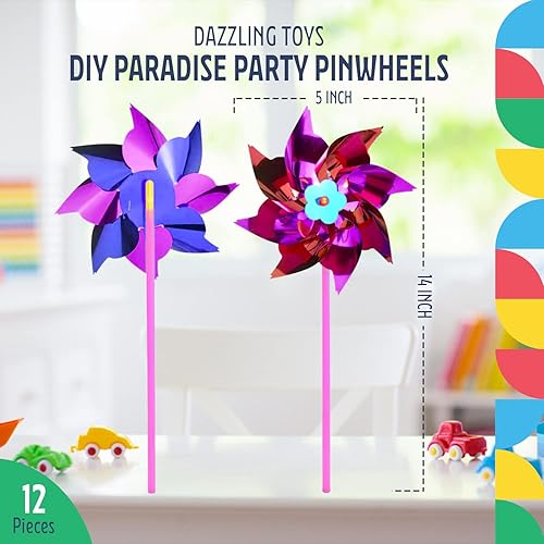 Dazzling Toys Spin Wheel Decor – 12 Wind Spinners for Yard