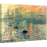 Wieco Art Impression, Sunrise by Claude Monet Famous Oil Paintings Reproduction Modern Canvas Prints Seascape Artwork Sea Pictures on Canvas Wall Art for Living Room Home Decorations