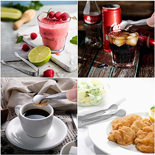 image for Sugar Tongs,Elitlife Pack of 4 Mini Ice Tongs for Bucket,Stainless Ste