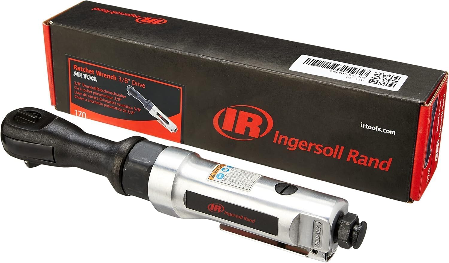 Ingersoll-Rand Air Ratchet Wrench 170, 3/8 Ratchet, Heavy Duty Air Powered Tool with 81 Nm Maximum Torque and 160 RPM Free Speed