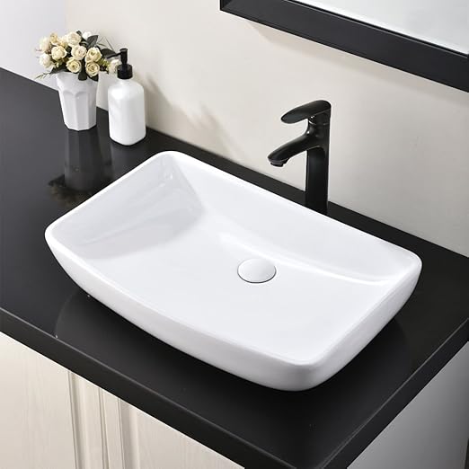Hotis White Round Above Counter Porcelain Ceramic Bathroom
