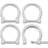 uxcell D-Rings with Screw Shackle, Zinc Alloy Horseshoe U Shape D Ring Buckles for Purse DIY Leather Craft Keychain,