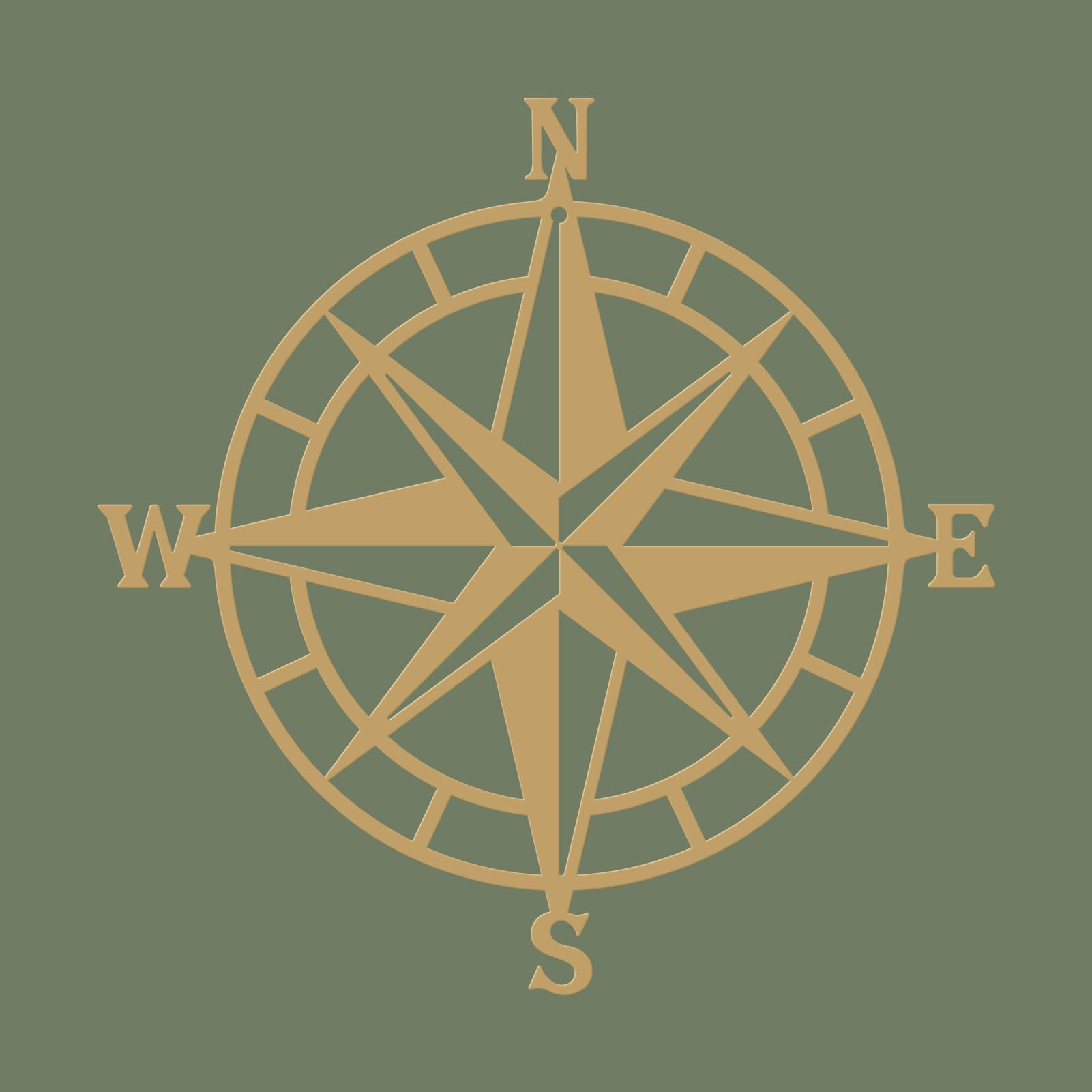 ESTART 28CM Metal Decorative Nautical Compass Wall Decor, Living Room Bedroom Office Porch Garden Patio Signs Wall Hanging Art Beach Theme Home Decoration (Gold)