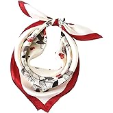 ANDANTINO 100% Mulberry Silk Scarf -21” Lightweight Square Neckerchief – Breathable Digital Printed Scarves with Gift Packed