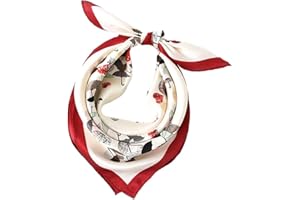ANDANTINO 100% Mulberry Silk Scarf -21” Lightweight Square Neckerchief – Breathable Digital Printed Scarves with Gift Packed