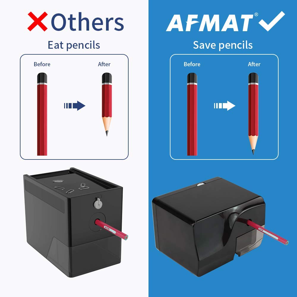 AFMAT Electric Pencil Sharpener, Heavy Duty Pencil Sharpeners, Colored