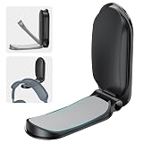 OMOTON Headphone Stand for Desk Foldable Sticky Headset Stand Holder Headphone Holder Hook Mount with Non-Slip Silicone PC Gaming Accessories for Airpods Max All Earphones- Black