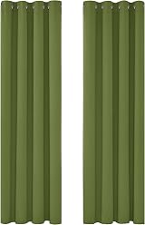 Deconovo Thermal Blackout Curtains Green Eyelet W52 x L72 Inch 2 Panels view 3