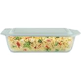 Pyrex Deep Glass Baking Dish with Plastic Lid, Deep Casserole Dish | Preheated oven, freezer &amp; microwave safe