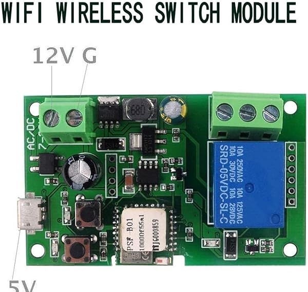 IUwnHceE Interruptor WiFi a 12V de Marcha Lenta autoblocante Mdulo de rel Remoto del Temporizador de Control para el Producto Que Smart Home Automation prctica del Padre