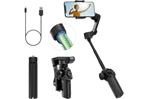 Comitok L9, Gimbal Stabilizer for Smartphone, Built-in Extension Rod & Tripod, Gimbled iPhone Holder Stabilizer, Portable and Foldable, Face/Object Tracking Gimbal for Android and iPhone 16 Pro Max