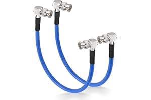 Superbat 6G 12G SDI Cable 1ft 30cm,2Pcs BNC Male to Male(Both Right Angle) RG6 BNC Video Cable 75ohm for Camera CCTV Monitor 