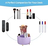 Marbrasse 360-Degree Rotating Desk Organiser with 5 Compartments Purple view 4