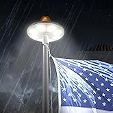 Solar Flag Pole Light, New 136 LED Flagpole Light 10000h Lifespan for 15-25 Ft Poles, 2-Mode Brightness, Waterproof Lighting on Outdoor Flag Pole Top, Auto On/Off