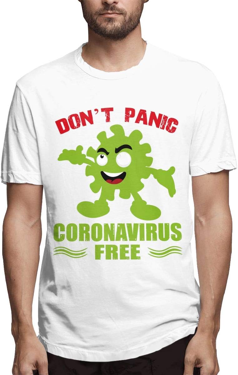 Don't Panic Coronavirus Free Men's Short Sleeve T-Shirt Top Tee