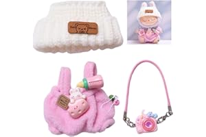 PONENEO Clothes for Labubu Dolls Clothes Accessories, Exquisite Outfit for 6.69 inch Labubu Doll Clothing Set Replacement(No Doll) (Pinkcolor, Clothes Suitable for 6.69 inch Doll)