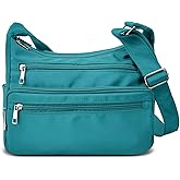 VOLGANIK ROCK RFID Purses for Women Fabric Nylon Multi Pocket Crossbody Bag Ladies Travel Handbag