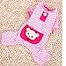 Puppy Clothes,Haoricu Small Pet Stripes Pajamas Jumpsuits Coat Apparel Clothing (M, Pink)
