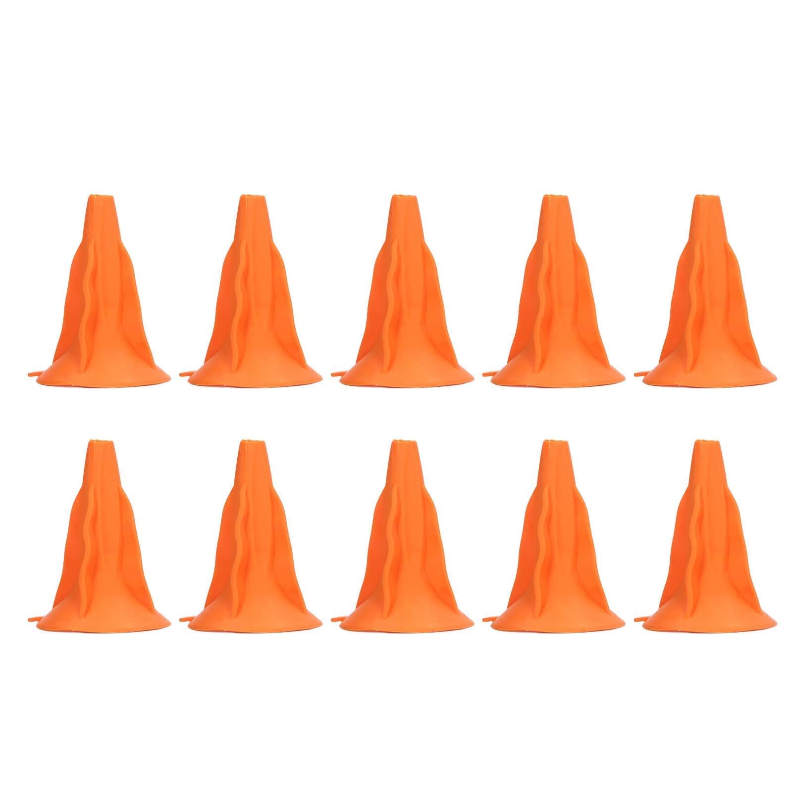 HERCHR 10Pcs Suction Cup Arrow Head, 7.3x5cm/2.9x2.0.in Soft Rubber Arrowhead Suction Cup 6mm / 0.2in Inner Diameter Archery Arrow Head Safety Screw in Practice Broadheads for Targeting (Orange)