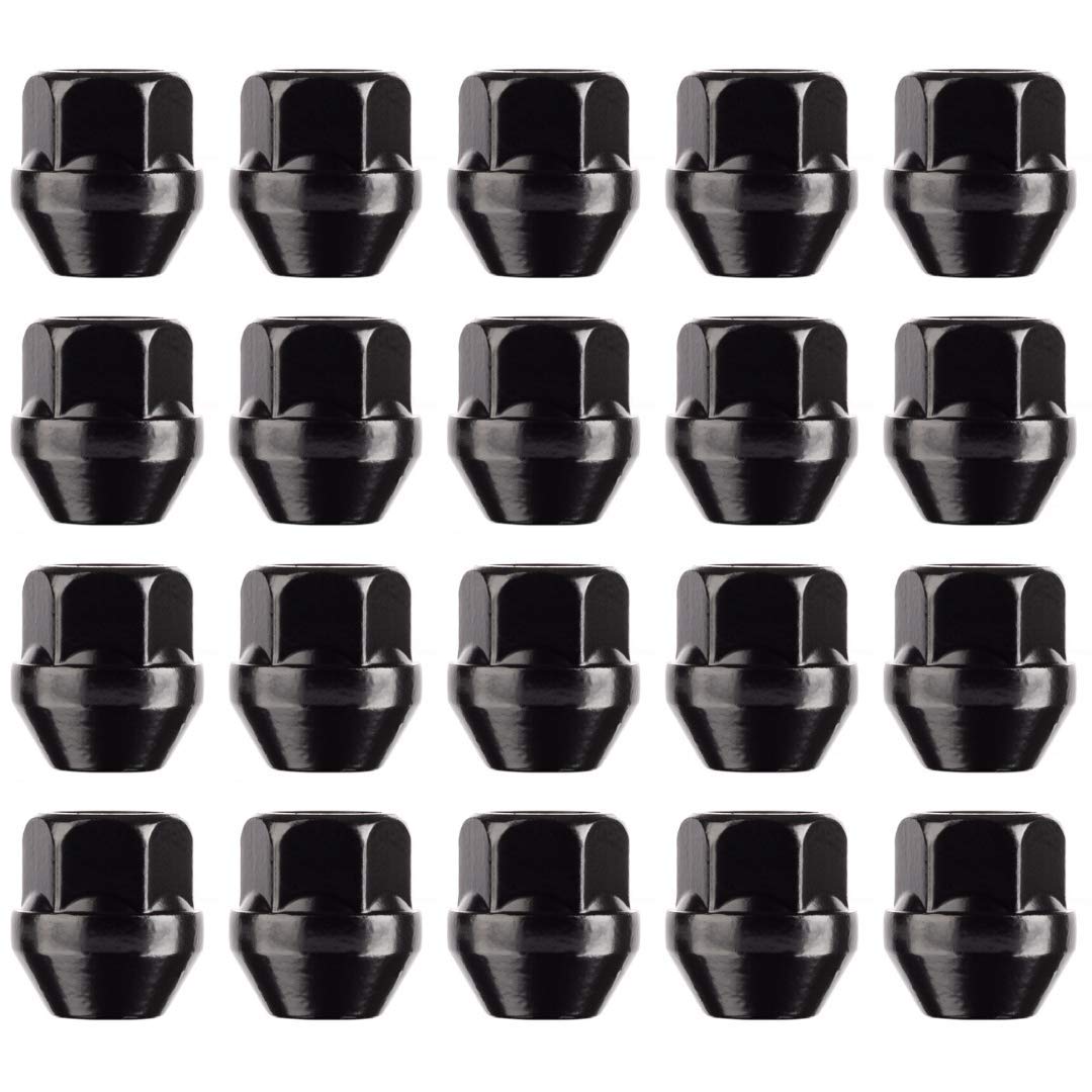 Ellis Excellence Set of 20 Alloy Wheel Nuts Open Ended, Compatible With Ford, M12 x 1.5 (Black)