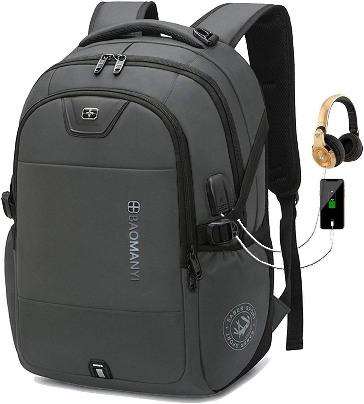 01 Grigio, 15,6 Pollici Zaino Porta pc Uomo Zaino Scuola Superiore  Impermeabile con presa per la porta di ricarica USB per laptop da Zaino  Scuola Media Zaini urban-earth.co.uk