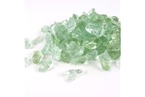 RUIRUI Fire Glass for Fire Pit, 10 Pounds Reflective Fireplace Glass 1/2 Inch Glass Rock for Outdoorliving and Indoors Firepit Glass Decoration (Light Seagreen)