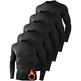 Dalavch 5 Pack Thermal Compression Shirts for Men Long Sleeve Running Gear Undershirt Base Layer for Winter Cold Weather