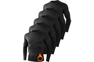 Dalavch 4/5 Pack Thermal Compression Shirts for Men Long Sleeve Running Gear Undershirt Base Layer for Winter Cold Weather