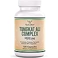 Tongkat Ali Extract 200 to 1 for Men (Longjack) Eurycoma Longifolia, 1020mg per Serving, 120 Capsules - Men's Health Support with 20mg Tribulus Terrestris (Third Party Tested) by Double Wood