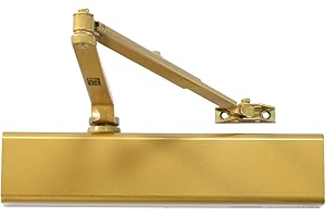 LYNN HARDWARE Heavy Duty Commercial Door Closer, DC8016 Automatic Door Closer, Surface-Mounted Auto Door Closer, Size 1-6 Commercial Door Closer Heavy Duty for Heavy Traffic Areas, Brass/Gold