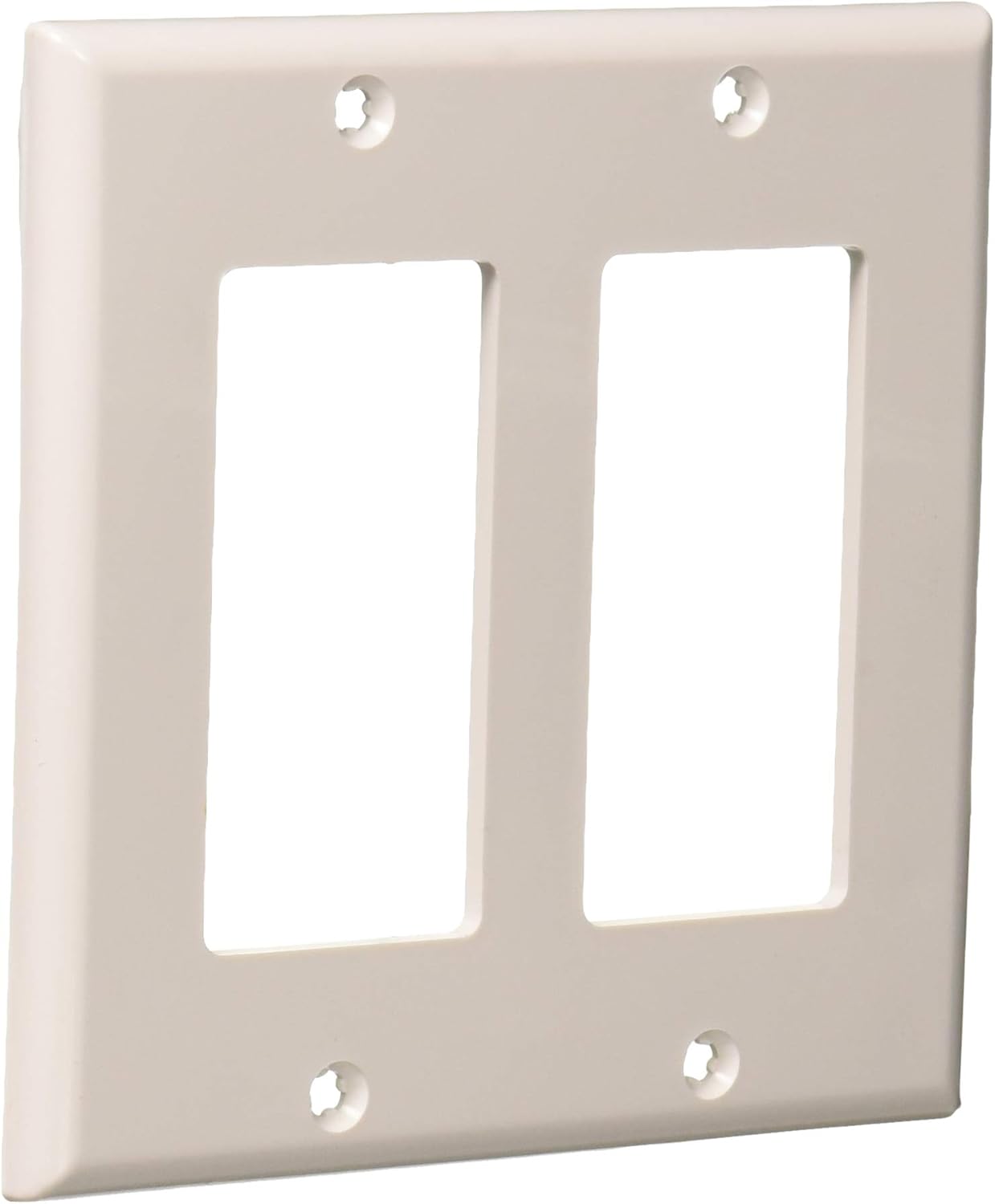 Leviton 80409-NW 2-Gang GFCI Device Decora Wallplate, Standard Size, White, 1 pack - Switch Plates - 