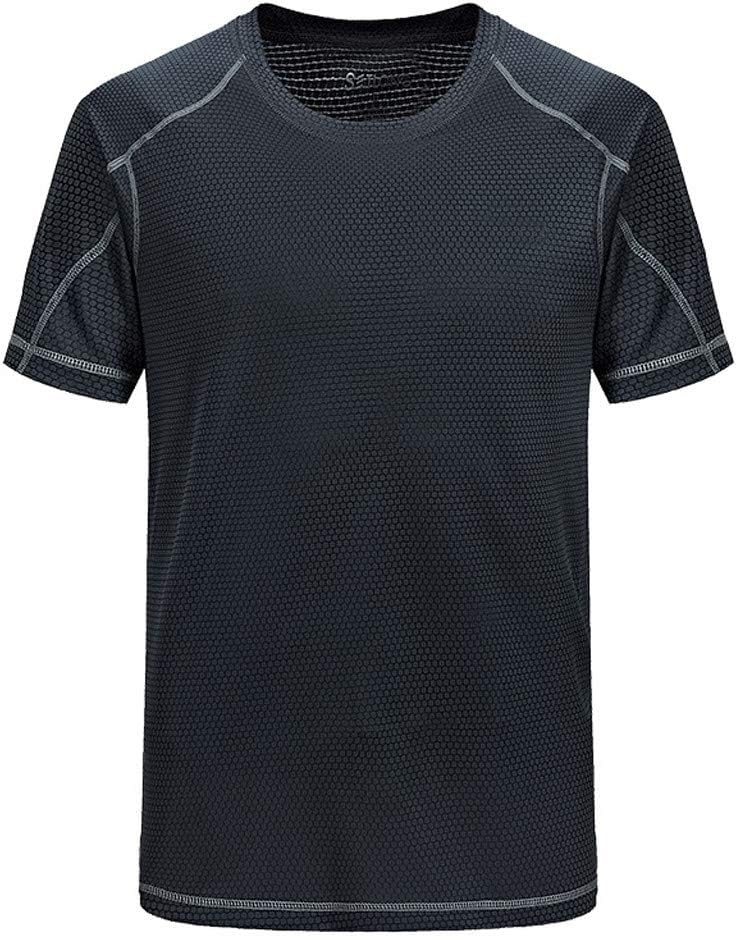 YAYUMI Men's Summer Casual O-Neck T-Shirt Fitness Sport Fast-Dry Breathable Top Blouse
