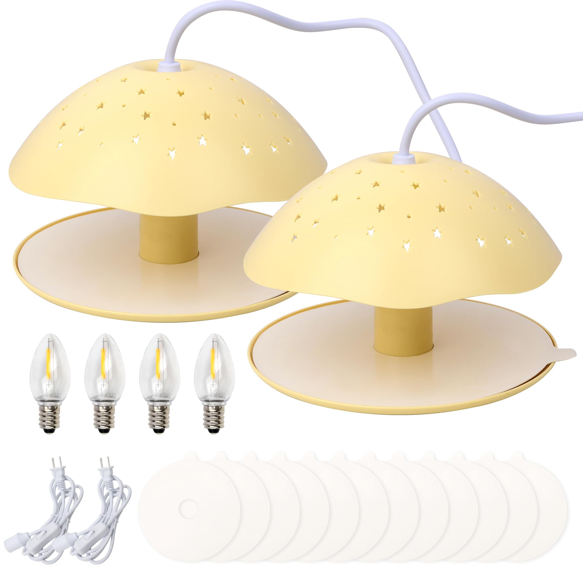 Photo 1 of 2 Packs Flea Traps for Inside Your Home, with 12 Sticky Discs & 4 LED Bulbs & 2 Electric Wires, Friendly to Pets & Children, Indoor Bed Bug Flea Light Trap Pest Control