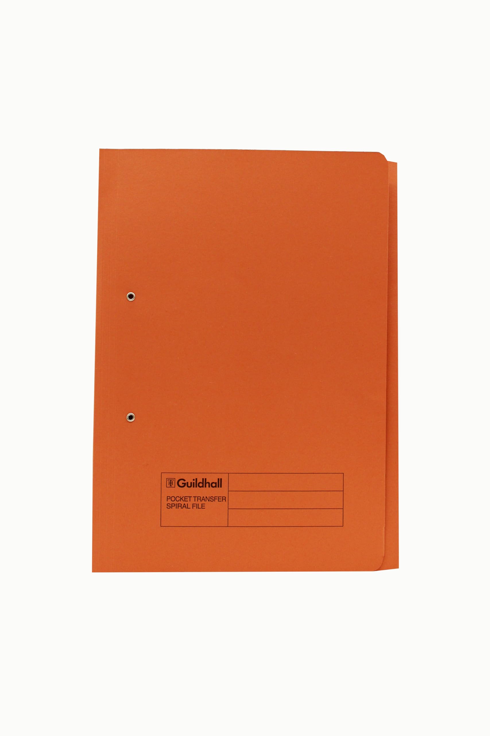 Exacompta - Ref 211/9063Z - Guildhall - Pocket Spiral File, 325 x 357mm, 315gsm Heavyweight Manilla, A4 & Foolscap, Right Hand Pocket, Blue Angel Certified - Orange, Pack of 25