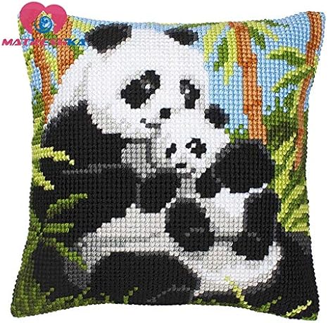Amazon Com Zamtac Cross Stitch Pillow Kit Counted Cross Stitch