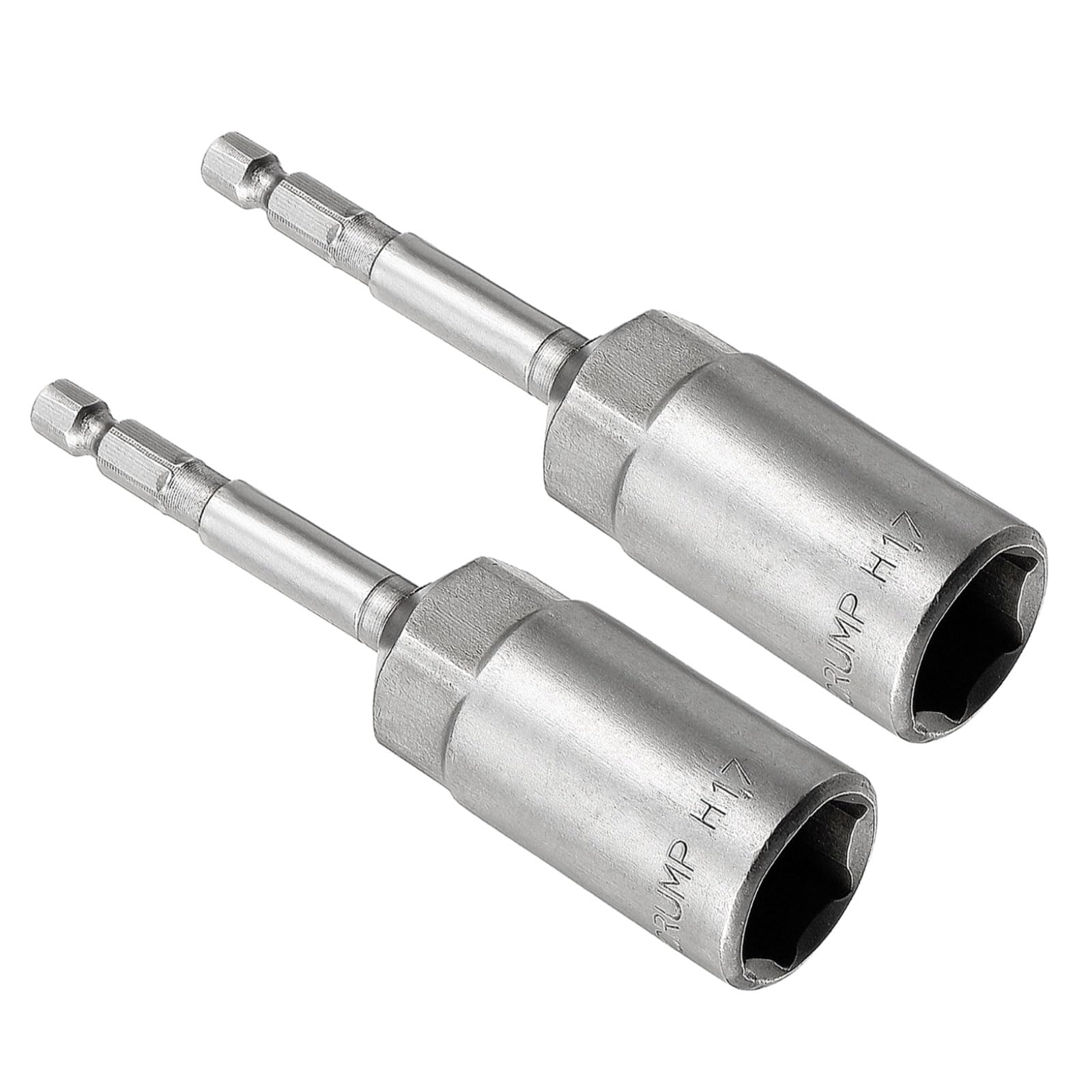 CoCud Quick-Change Nut Setter Driver Bit, 17mm Metric 100mm Length 1/4" Shank, CR-V No-Magnetic Straight Shank Setter Drill Bits - (Applications: for Auto Repair) - 2pieces