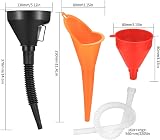 XiangJunly 3 Pcs Right Angle Flexible Plastic Funnel Set Red/Orange/Black view 2
