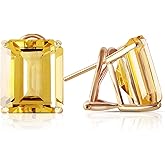 13 CTW 14k Solid Gold Citrine French Clip Earrings