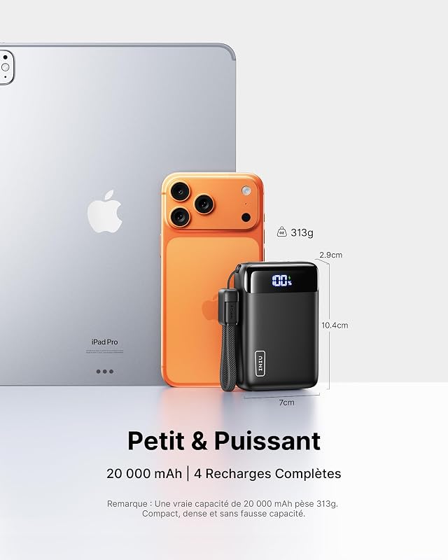Ultra Petit 20000mAh Batterie Externe, 22.5W Charge Rapide Power Bank