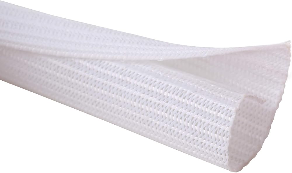 Alex Tech 25ft 1in Cord Protector Wire Loom Split Sleeve White