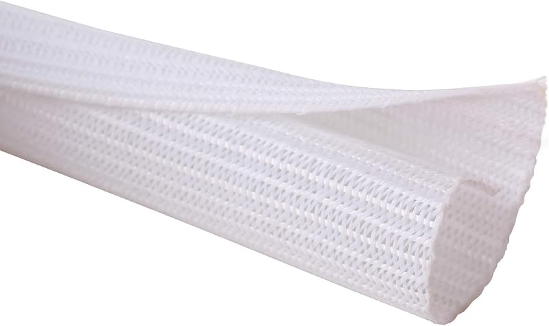 Alex Tech 25ft 1in Cord Protector Wire Loom Split Sleeve White